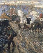 Ernest Lawson Building the New York oil painting